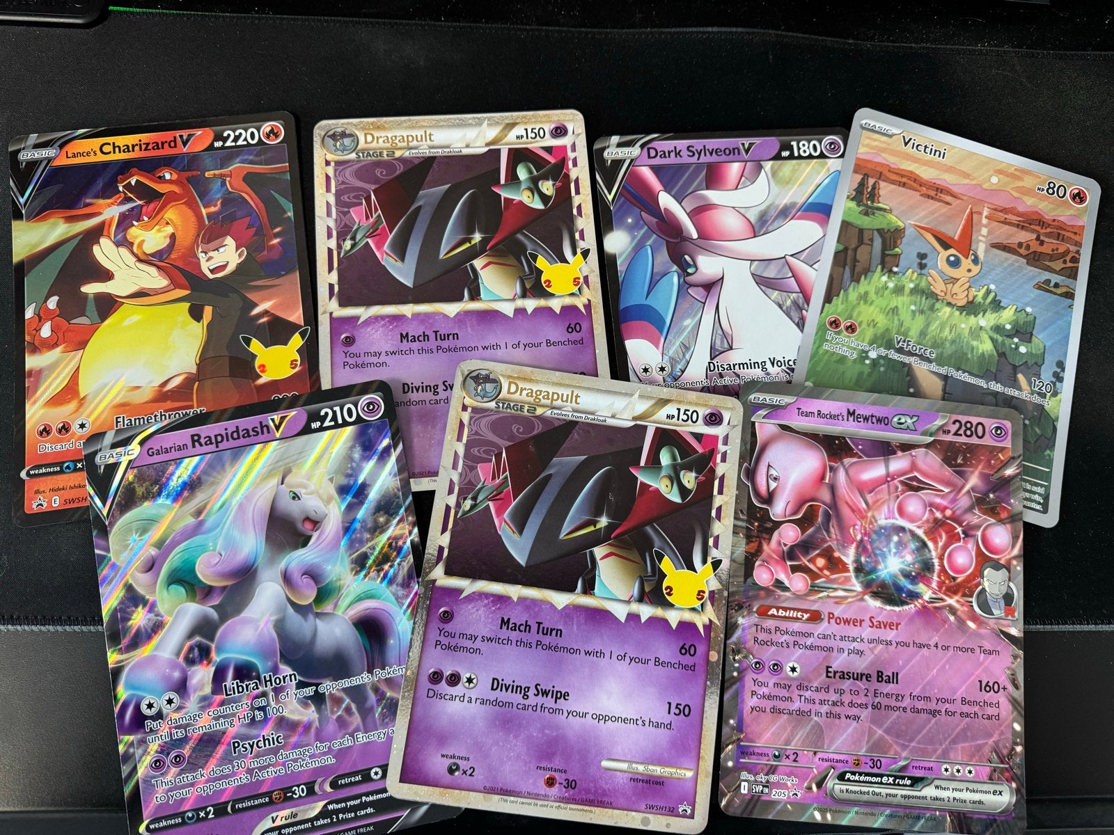 Pokémon Celebrations Kaarten - Charizard, Mewtwo, Dragapult, Ophalen of Verzenden, Zo goed als nieuw, Meerdere kaarten
