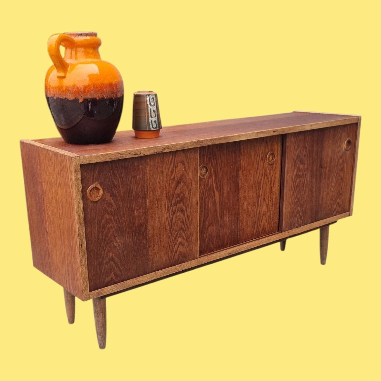 vintage dressoir mid century teak, Gebruikt, ,, Ophalen of Verzenden, ,