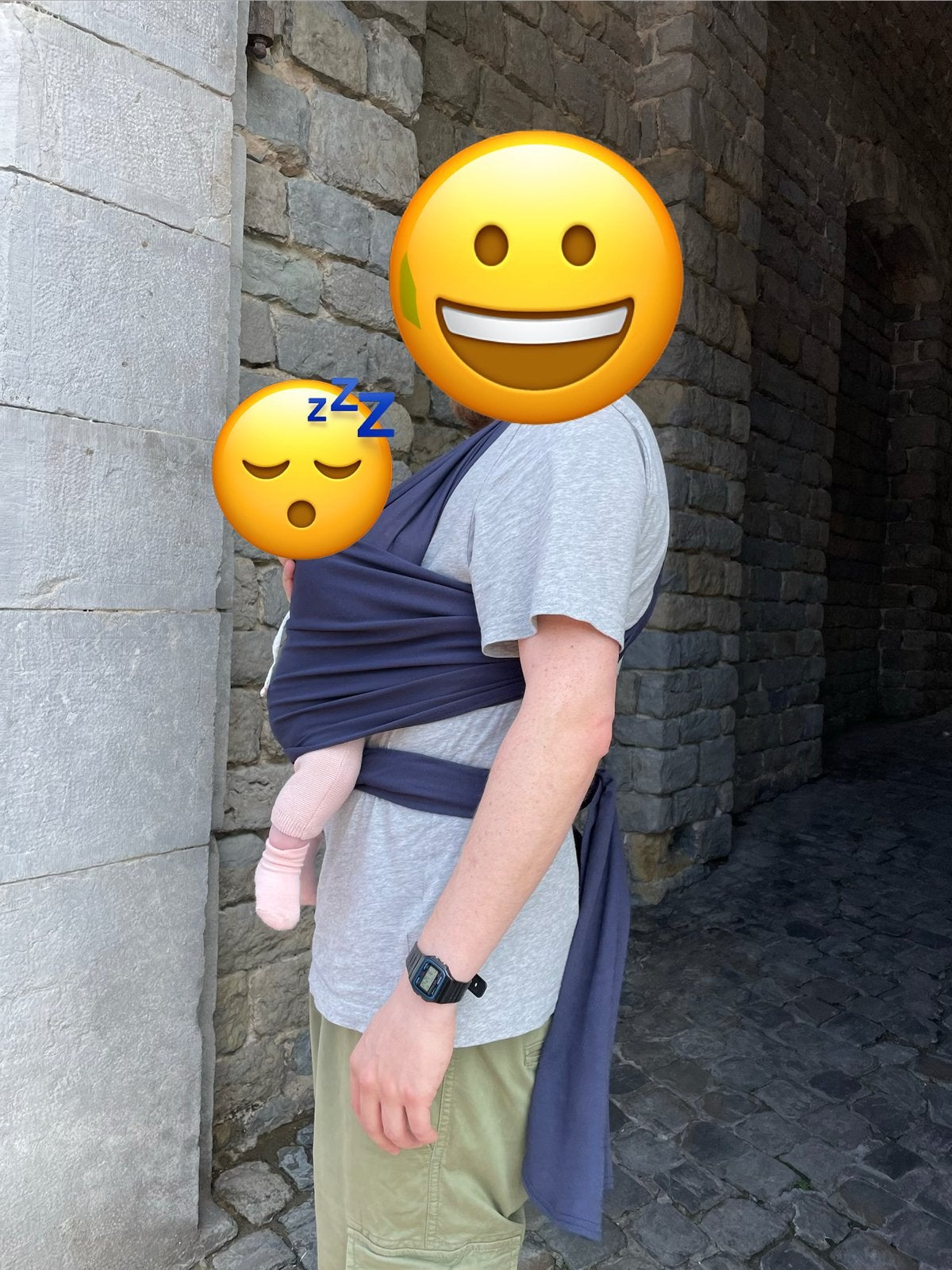 Babylonia Tricot-Slen Cool draagdoek – donkerblauw, Kinderen en Baby's, Babydragers en Draagdoeken, Draagdoek, Gebruikt, Buik, Rug of Zij