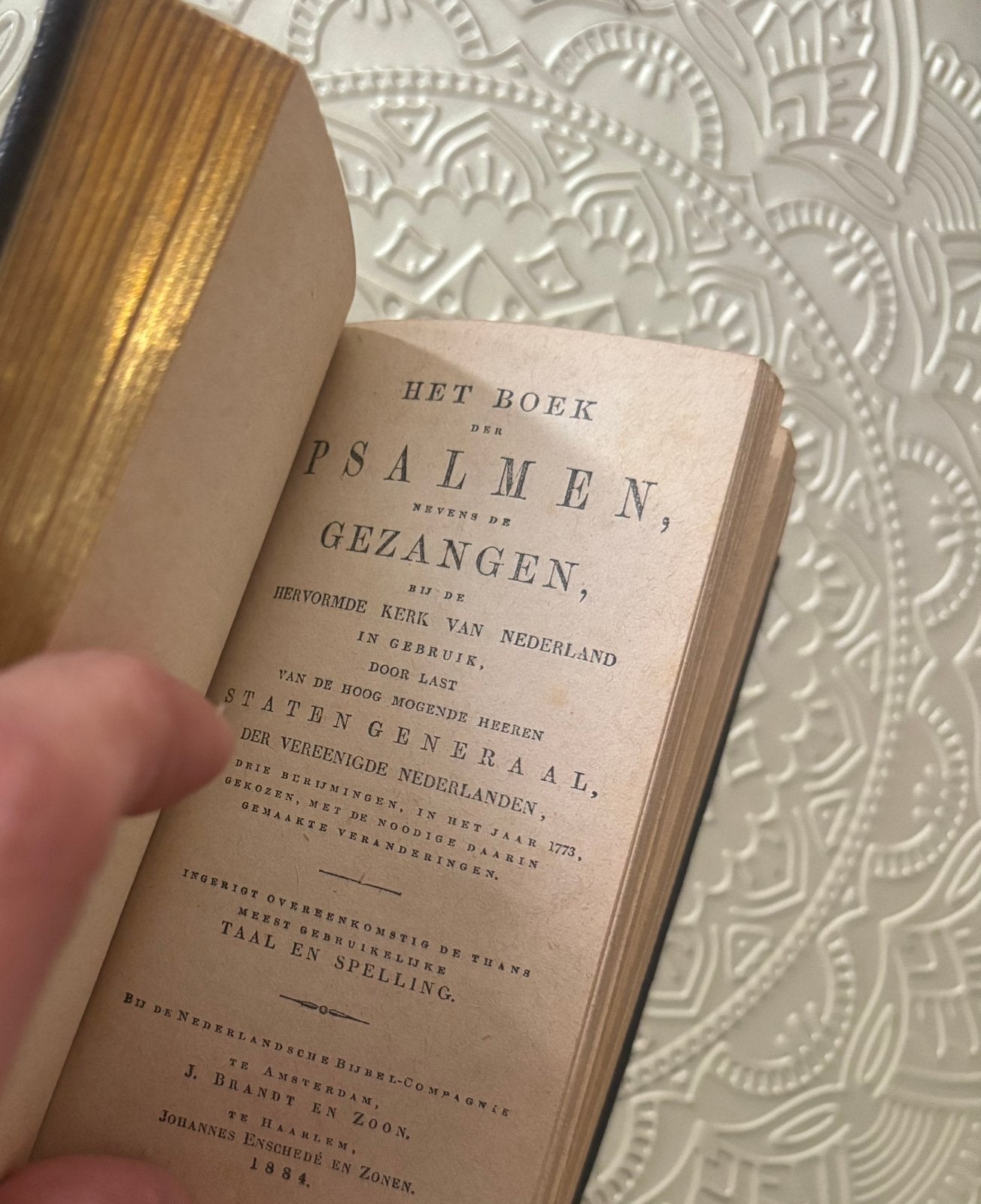 Antiek - Het Nieuwe Testament & Psalmen goud op snee 1884, Antiek en Kunst, Verzenden