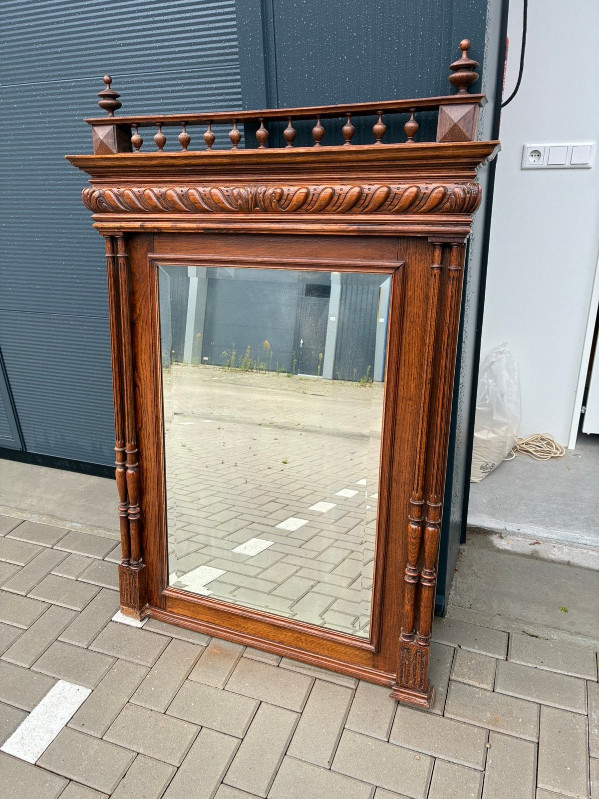 Oude Henri Deux spiegel, Antiek en Kunst, Ophalen, Rechthoekig, 50 tot 100 cm, 100 tot 150 cm