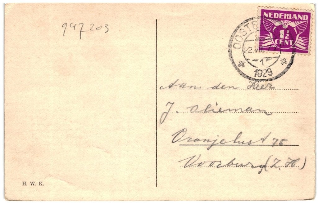 947203	Arnhem	Sonsbeek	Vijver met Fontein	1929	Gelopen, Ophalen of Verzenden, 1920 tot 1940, Gelopen, Gelderland