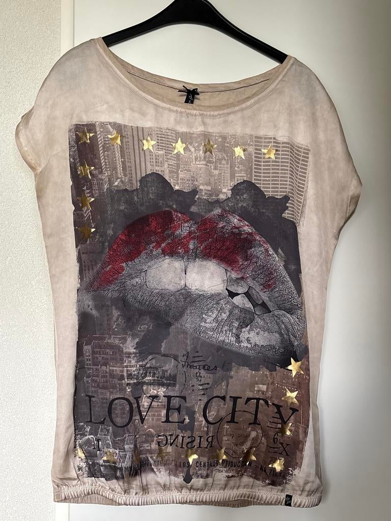 T-shirt met print merk Key Largo, maat M, Kleding | Dames, Maat 38/40 (M), Beige, Ophalen of Verzenden, Zo goed als nieuw