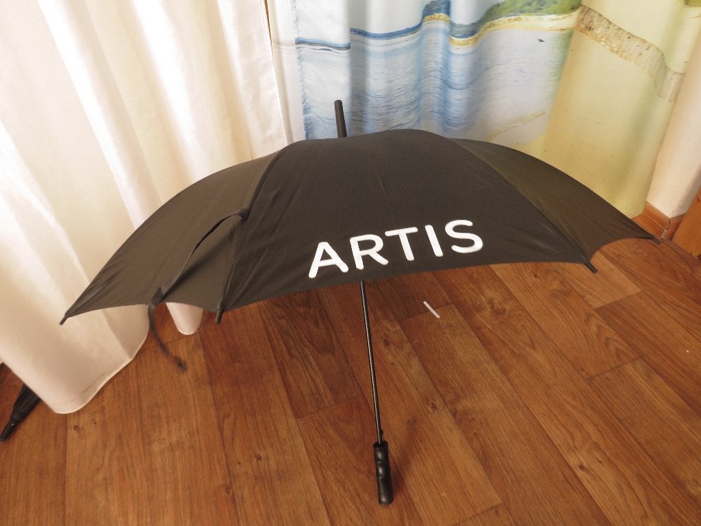 zwarte artis paraplu, Ophalen, Gebruikt, Zwart