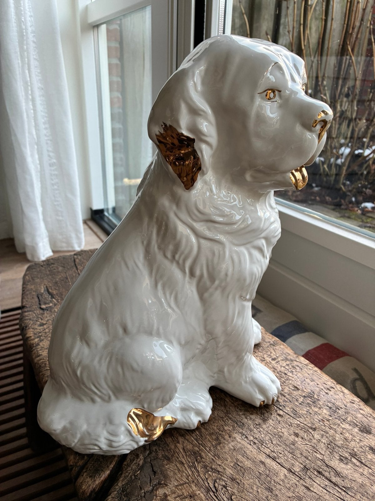 Grote porseleinen hond XXL, Ophalen of Verzenden