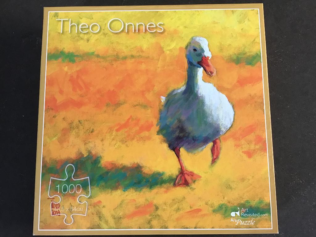 Art Revisited Puzzel Witte Eend Theo Onnes 1000 st, Ophalen of Verzenden, 500 t/m 1500 stukjes, Zo goed als nieuw, Legpuzzel