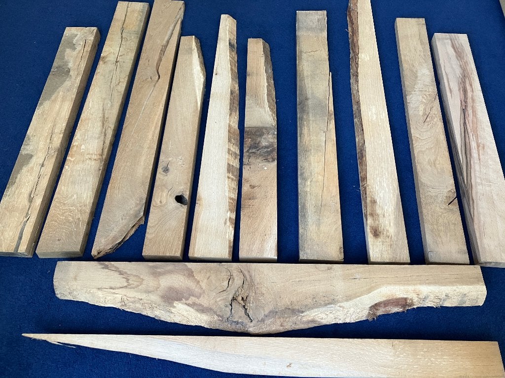 12 planken plankjes latten teak 68 - 90 cm lang, Ophalen, 25 tot 50 mm, Nieuw, Plank