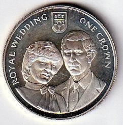 1  crown  1981  Gibraltar. km. 14 a  unc, Postzegels en Munten, Ophalen of Verzenden, Overige landen, Losse munt, Zilver