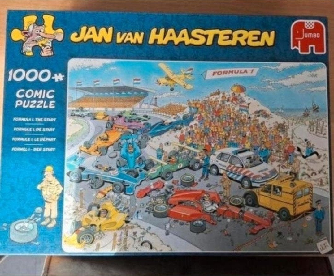 Jan van Haasteren Formule 1. 1000stk, Ophalen of Verzenden, 500 t/m 1500 stukjes, Zo goed als nieuw