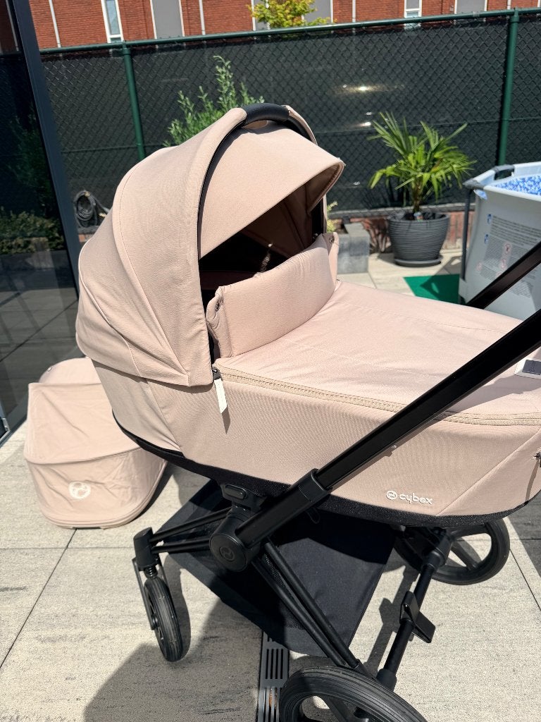 Cybex Priam 4 Zwart/Beige, Kinderen en Baby's, Kinderwagens en Combinaties, Zo goed als nieuw, Combiwagen, Verstelbare duwstang
