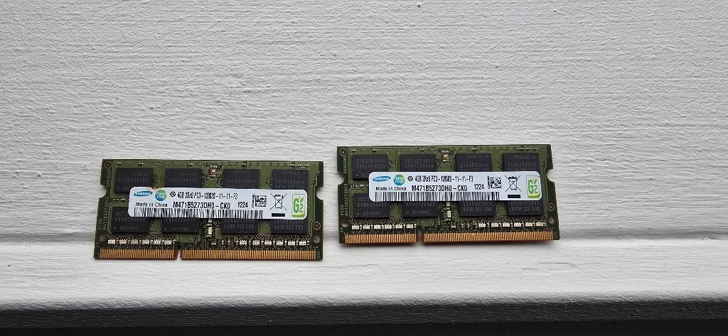Samsung 2x4GB (8GB) DDR3 SODIMM 1600Mhz, Computers en Software, Gebruikt, 8 GB, DDR3, Ophalen of Verzenden