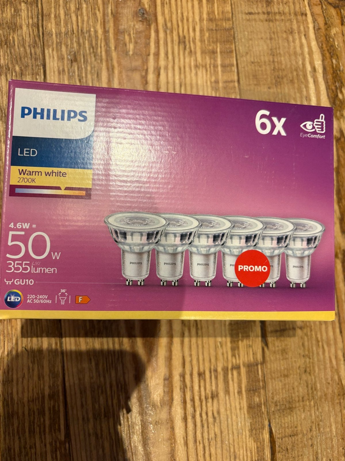 Philips LED GU10 Warm Wit 2700K - 6 stuks, Ophalen of Verzenden, Nieuw, GU10, Philips