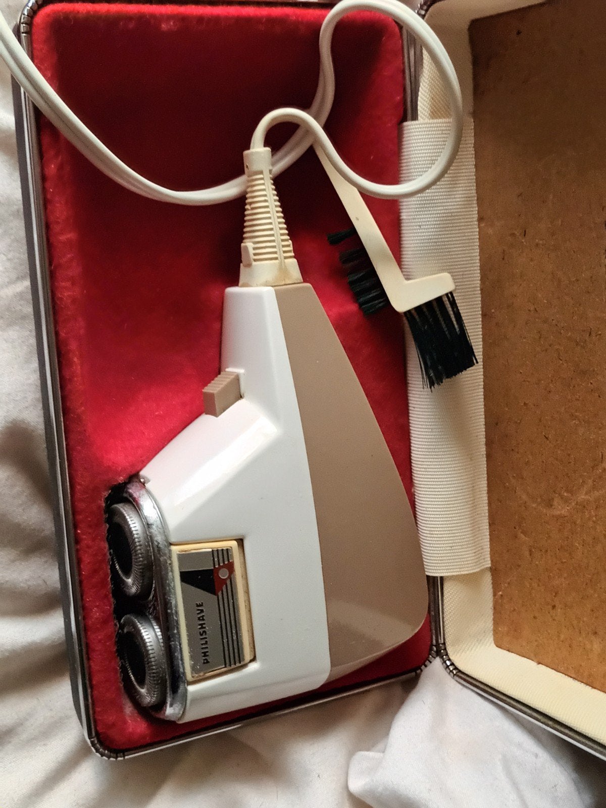 Vintage Philishave Scheerapparaat met Etui en Borsteltje, Ophalen, Gebruikt, Scheren en Epileren