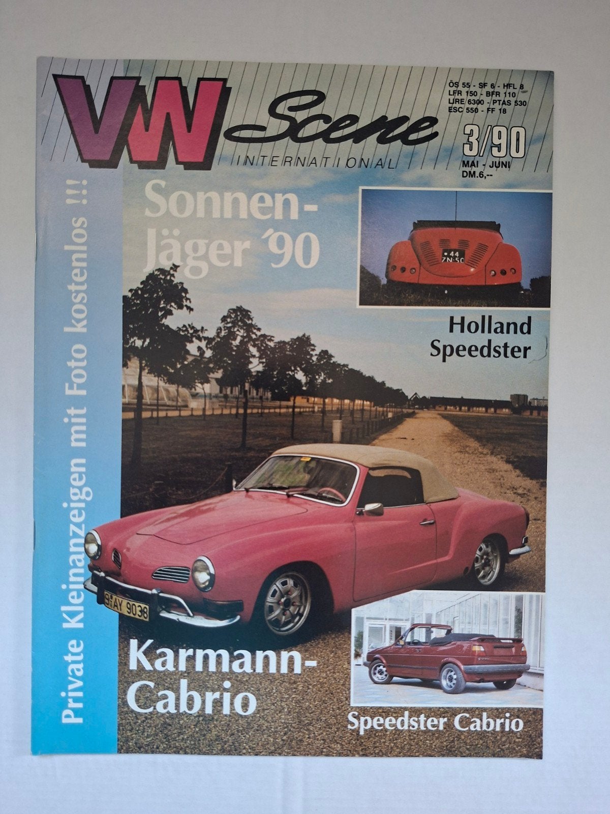 VW Scene International 3/90 - Karmann-Cabrio & Speedster, Ophalen of Verzenden, Zo goed als nieuw, Volkswagen
