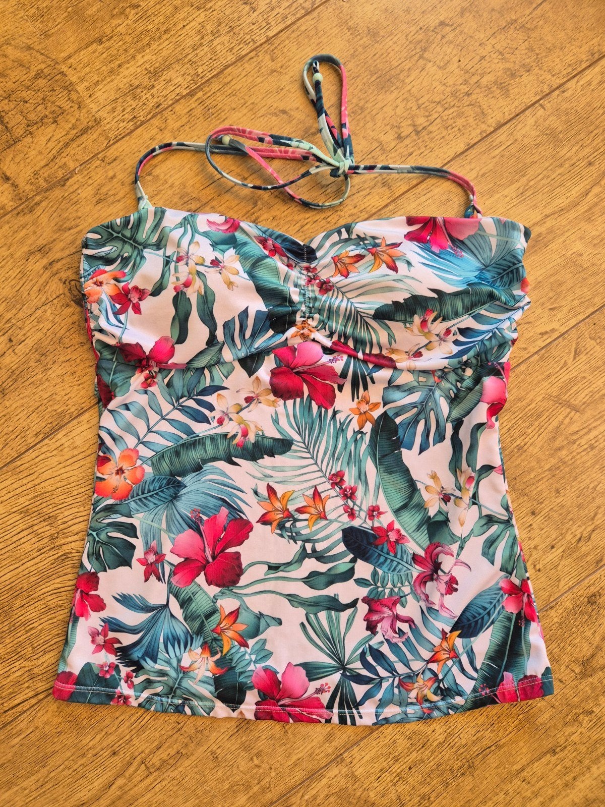Corrigerende tankini gebloemd maat L HEMA, Kleding | Dames, Overige typen, Zo goed als nieuw, Hema, Meerkleurig