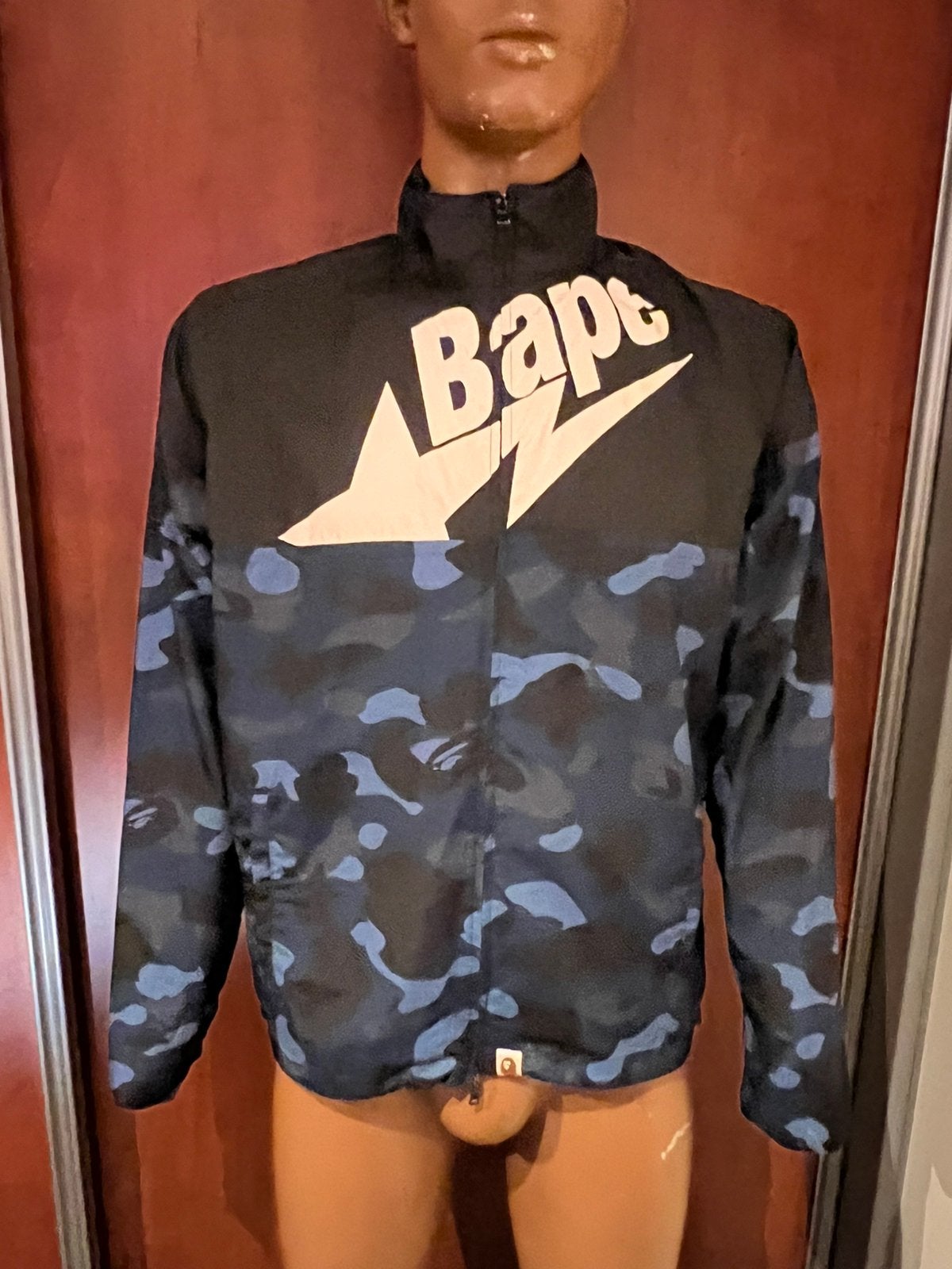 BAPE A Bating APE zomerjas maat L origineel zgan, Maat 52/54 (L), G, Blauw, Ophalen of Verzenden