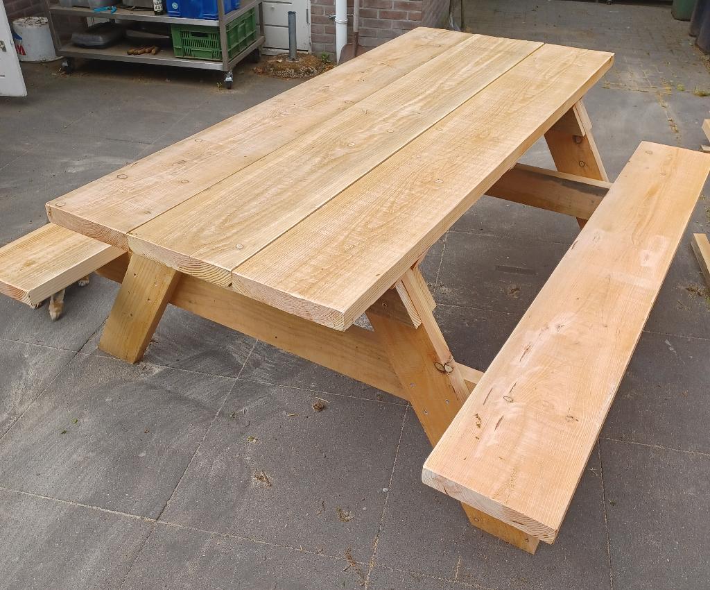 Picknicktafel  robuuste douglas houten 50mm dik, Tuin en Terras, Picknicktafels, Ophalen, Nieuw, Rechthoekig, Hout