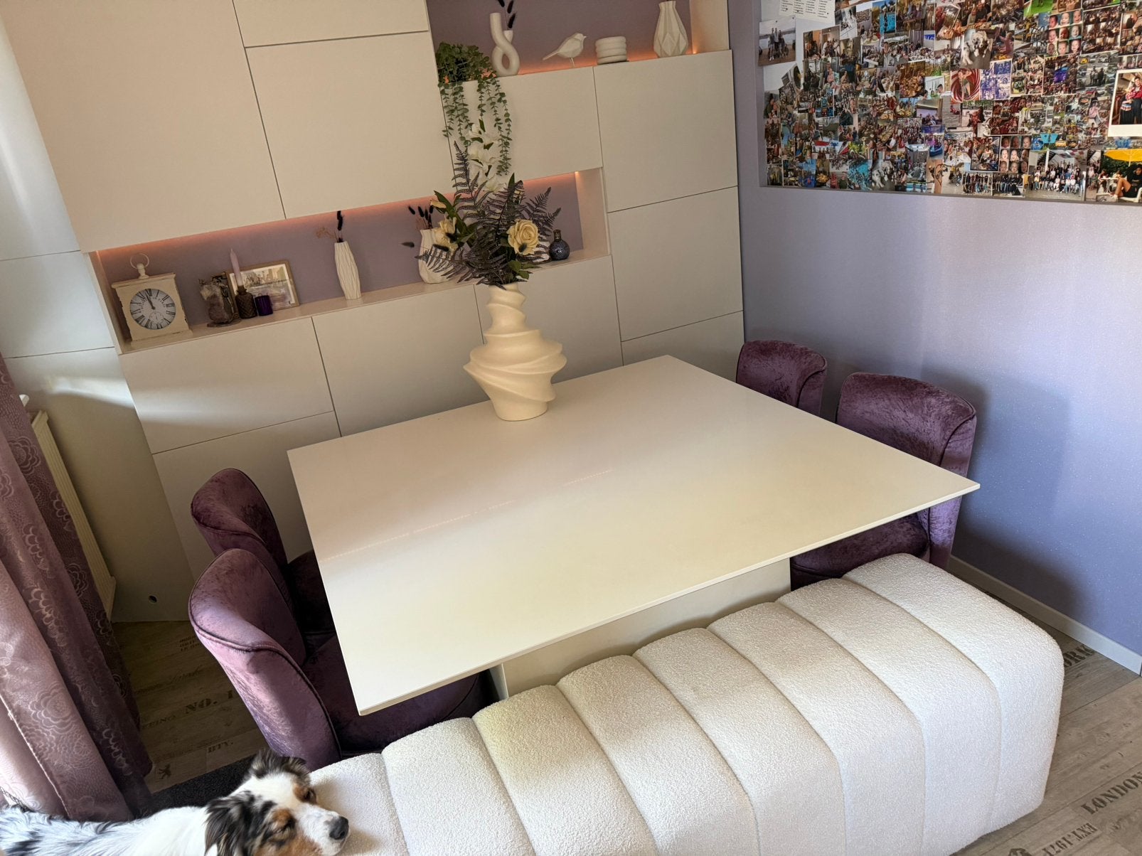 Eettafel natuursteen / tuintafel vierkant wit, Ophalen, Vierkant, 100 tot 150 cm