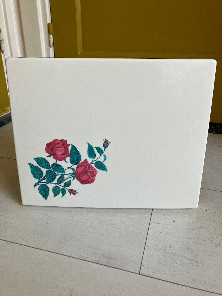 Vintage antiek bakelieten medicijnkastje rozenprint, Ophalen of Verzenden, Huis en Inrichting