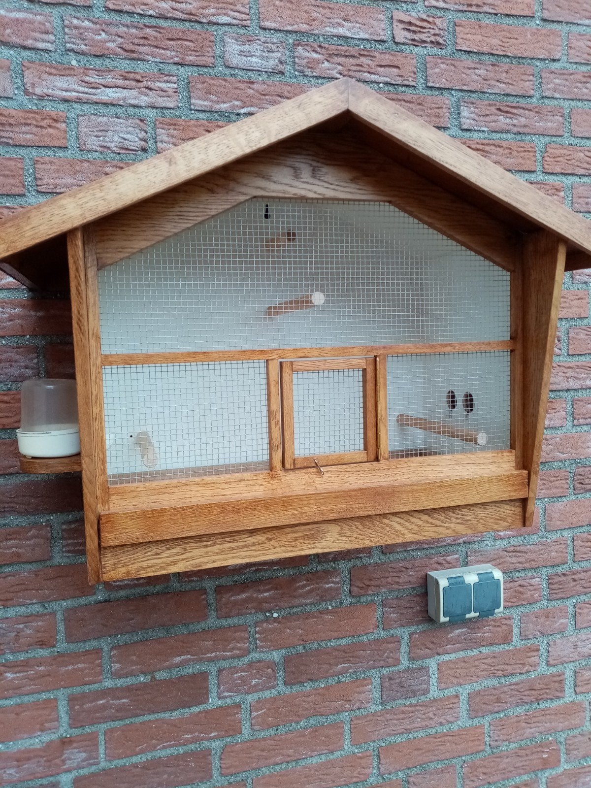 massief eikenhouten vogelkooi., Dieren en Toebehoren, Ophalen, Nieuw, Hout, Vogelkooi