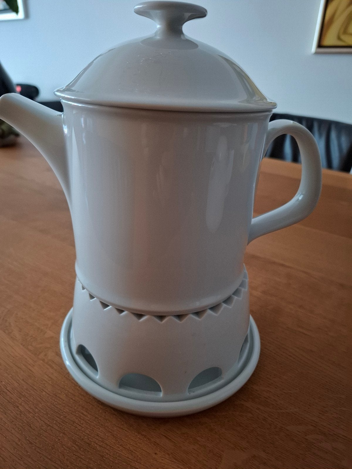 Arzberg theepot met theelicht - wit porselein, Huis en Inrichting, Keuken | Servies, Overige typen, Ophalen of Verzenden, Zo goed als nieuw