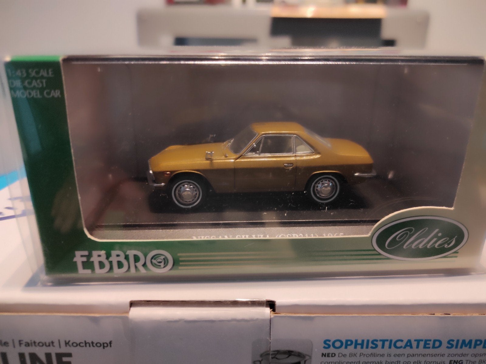 Nissan Silvia CSP311 goud 1965 1:43 EBBRO, Ophalen of Verzenden, Zo goed als nieuw, Auto, Overige merken