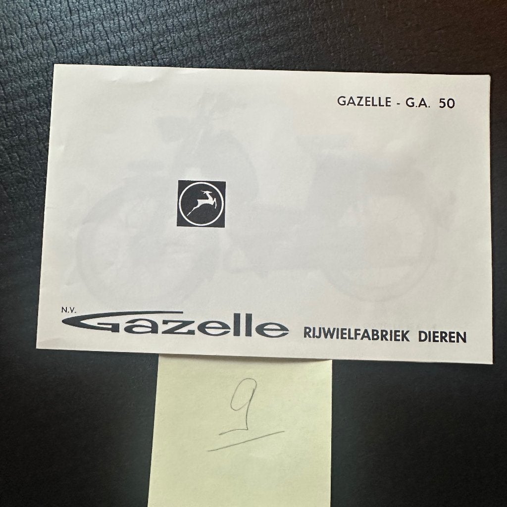 #9) GAZELLE G.A.50 1966 Bromfiets Folder GA50, Ophalen of Verzenden, Gelezen, Folder
