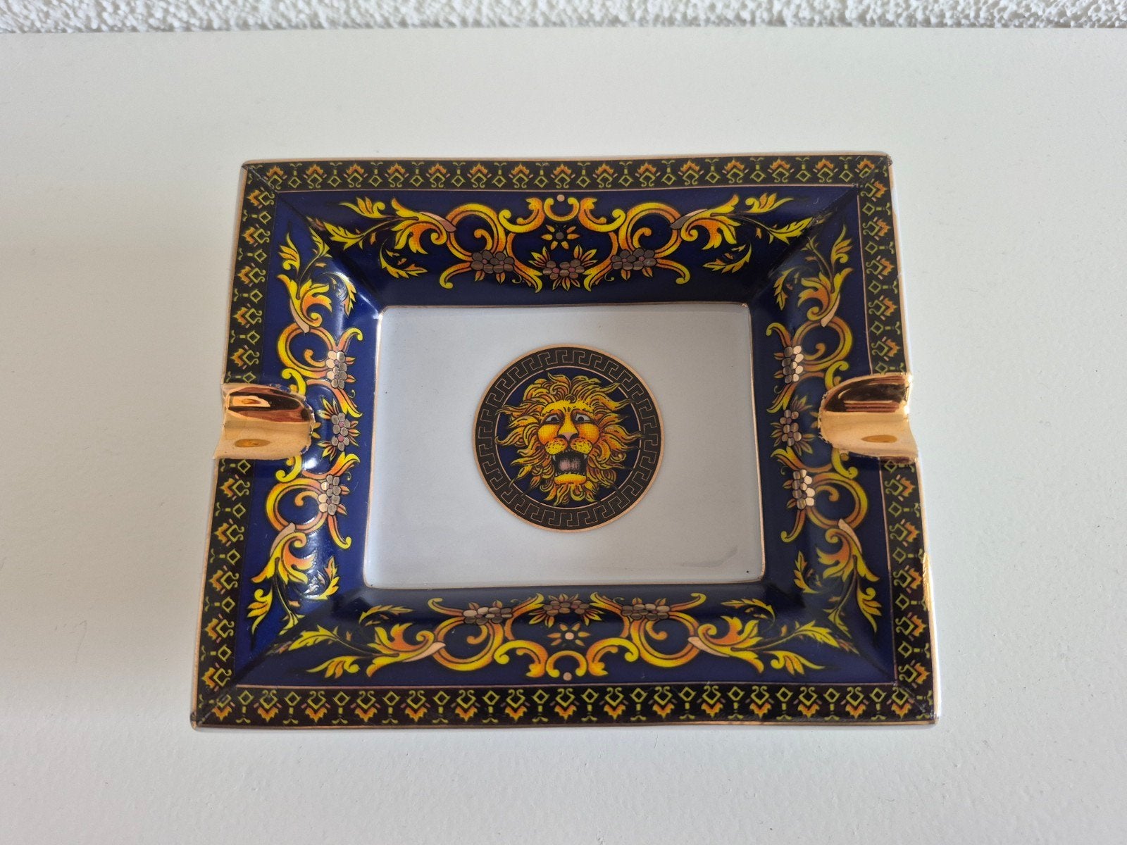 Rosenthal Versace Medusa asbak - Blauw en goud, Ophalen of Verzenden