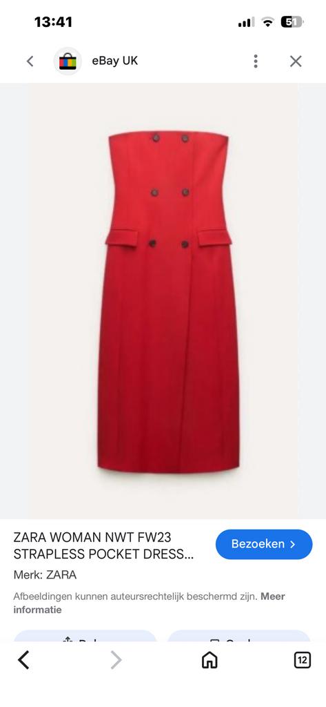 Rood straplees jurk, Ophalen of Verzenden, Nieuw, Rood, Overige typen