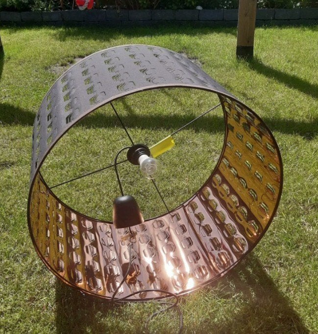 2 Stijlvolle Hanglampen - Zwart met Koper/Goud Binnenkant, Ophalen, Kunststof, Overige fittingen, Zo goed als nieuw