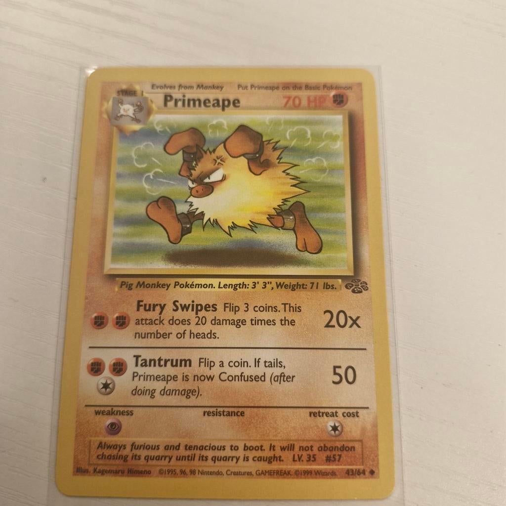 Pokémon Primeape Kaart (43/64) - Jungle Set, Ophalen of Verzenden, Gebruikt, Losse kaart