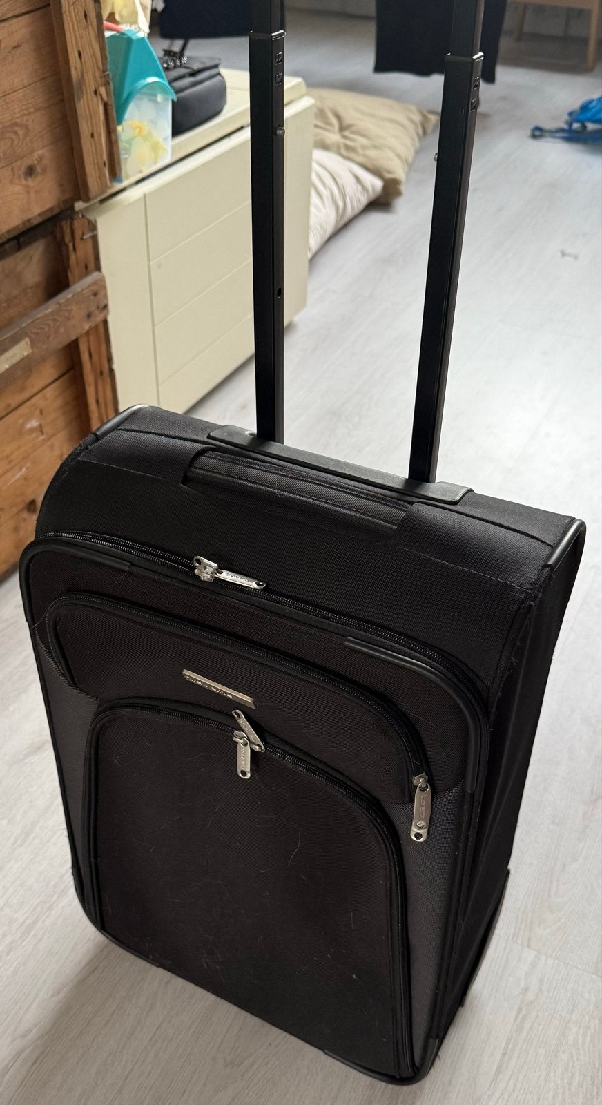 Travelite Handbagage Koffer Zwart met Wieltjes en Uitschuifb, Gebruikt, 20 tot 30 cm, Zwart, Minder dan 40 cm
