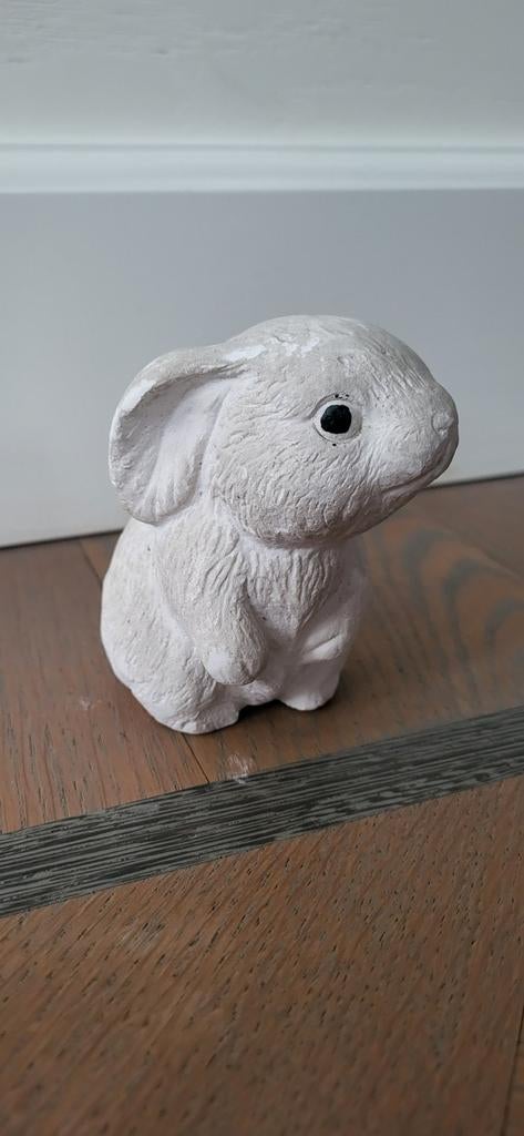 Gipsen Konijntje - 10 cm paashaas, Diversen, Pasen, Ophalen of Verzenden, Gebruikt