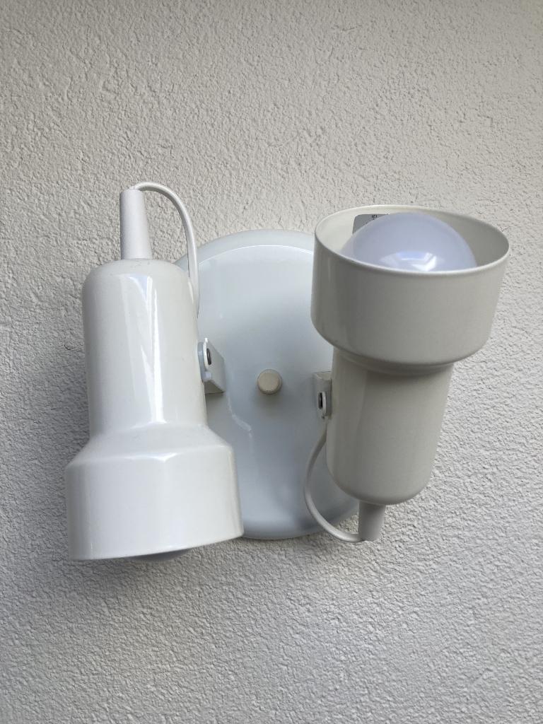 Te koop witte vintage Hema wandlamp., Ophalen of Verzenden, Gebruikt, Metaal