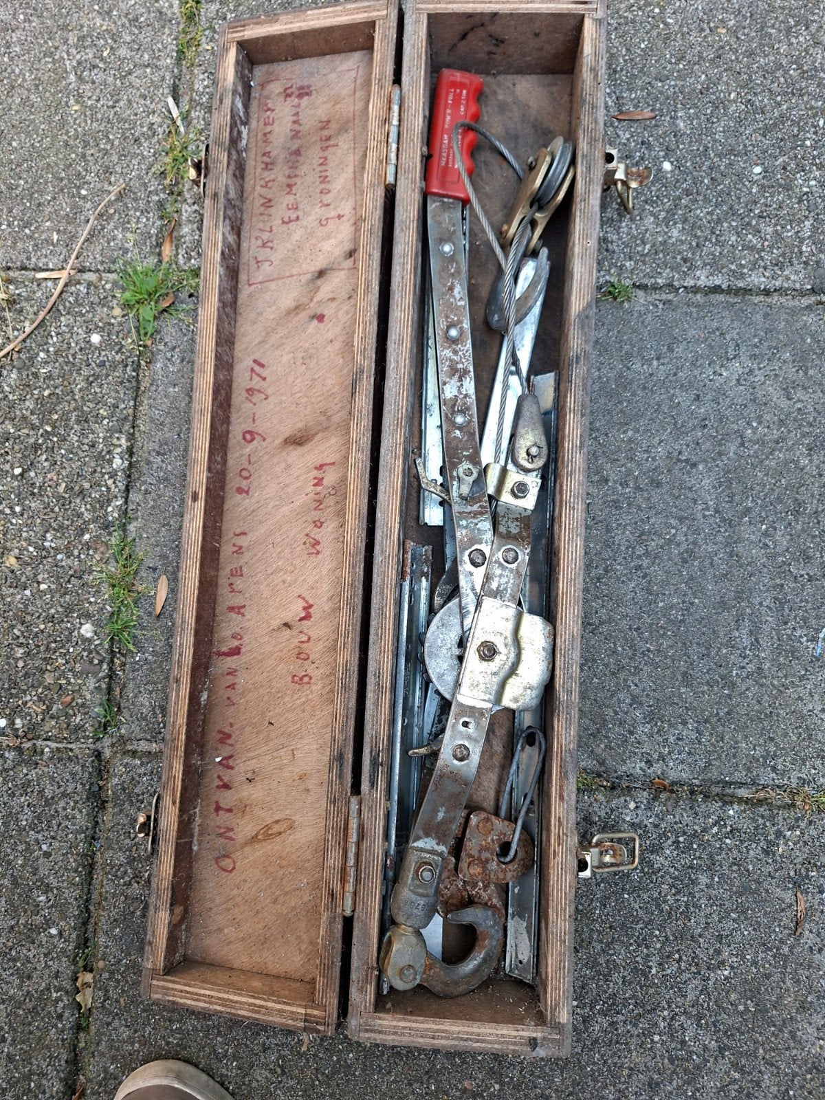 Vintage 2 TON Lier in houten kist - J.Klinkhamer, Ophalen, Gebruikt, Overige typen, Overige merken