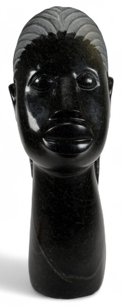 1019. Sculptuur, Sylvester Mubayi - Zimbabwe, 20e eeuw, Zwart, Beeld, Vrouw, Afrika