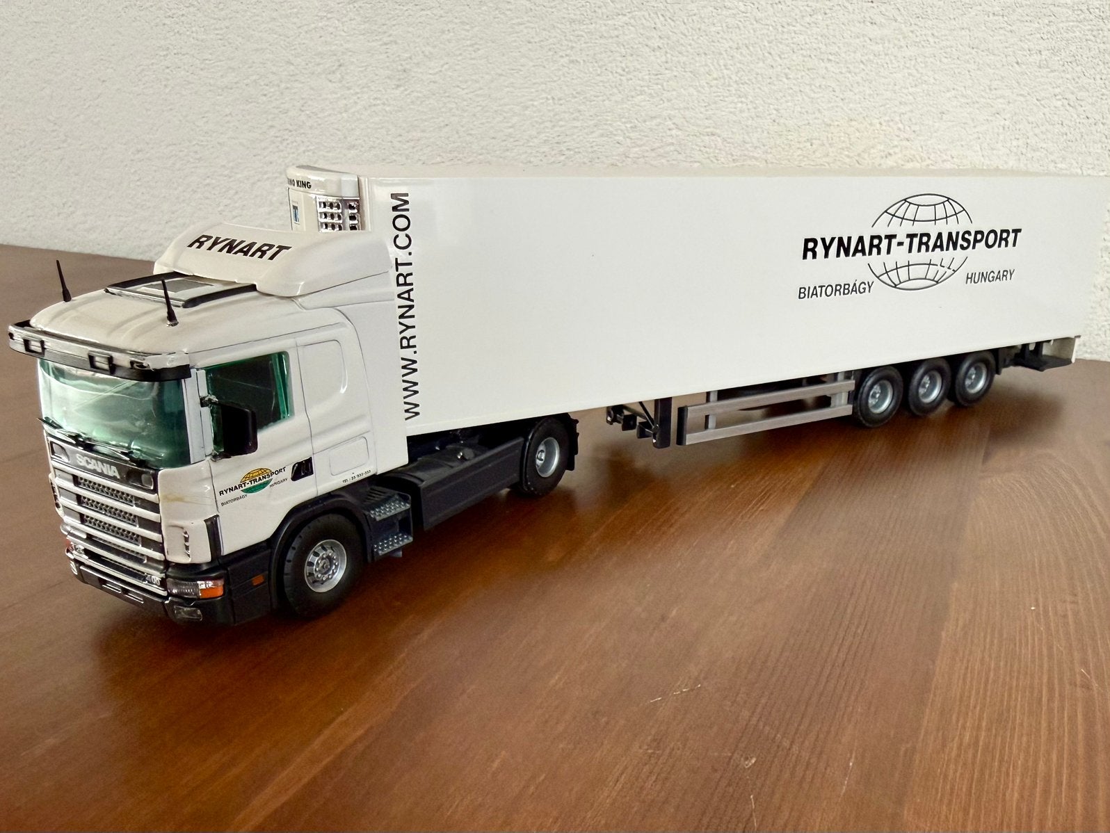 Tekno Rynart Transport, Scania 124L, 400 witte uitvoering, Hobby en Vrije tijd, Modelauto's | 1:50, Ophalen of Verzenden, Zo goed als nieuw