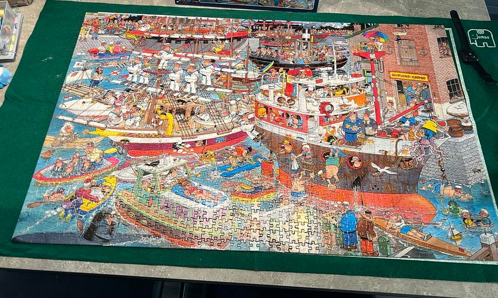 Jan van Haasteren puzzel 1500 stukjes, Ophalen of Verzenden, 500 t/m 1500 stukjes, Zo goed als nieuw, Legpuzzel