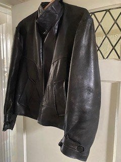 Motorjack zwart leer, Motoren, Kleding | Motorkleding, Ophalen, Jas | leer, Tweedehands, Heren