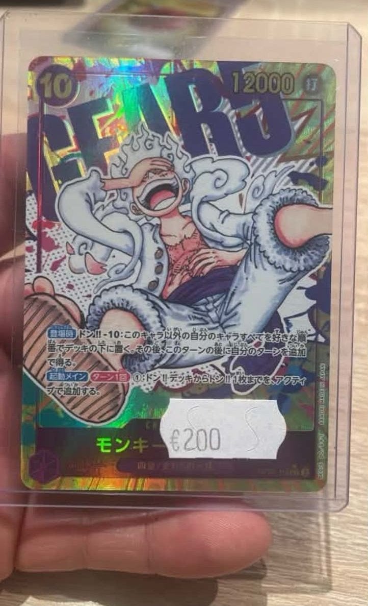 One Piece Card - Monkey D. Luffy Gear 5 (PSA/Beckett waardig, Ophalen of Verzenden, Zo goed als nieuw, Losse kaart, Foil