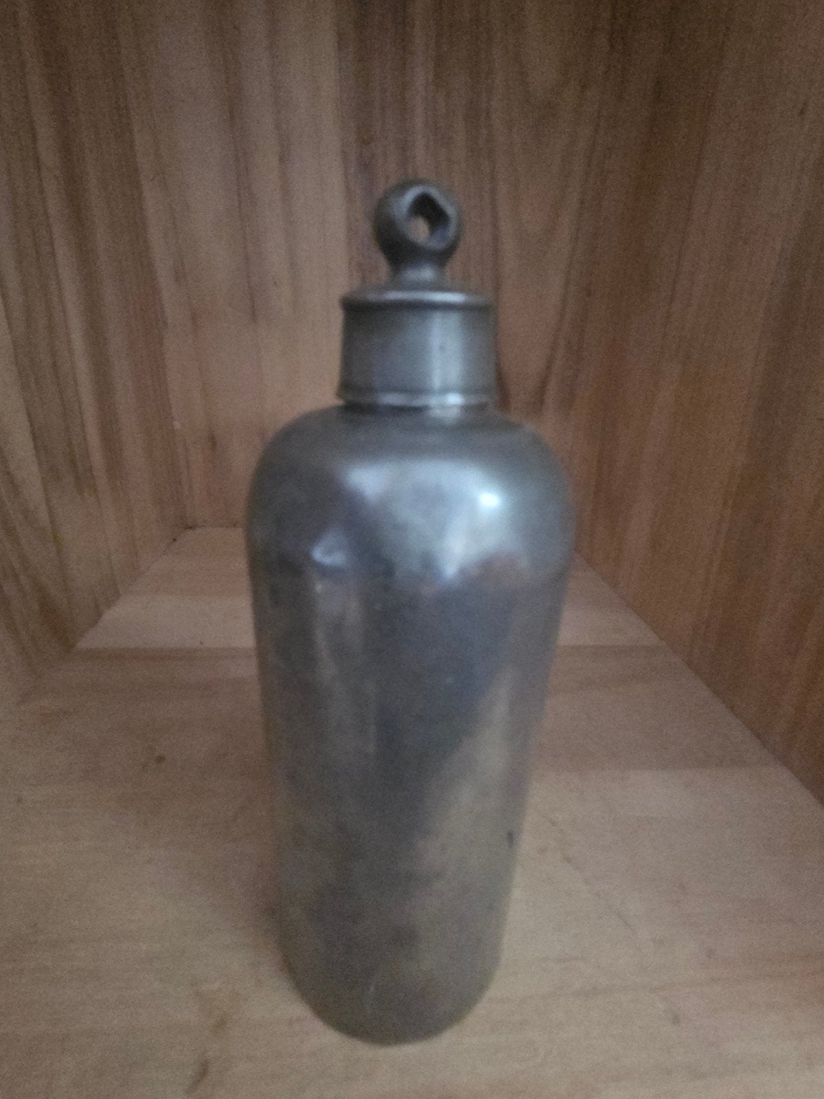 Antieke tinnen fles met dop - Vintage verzamelobject, Ophalen of Verzenden