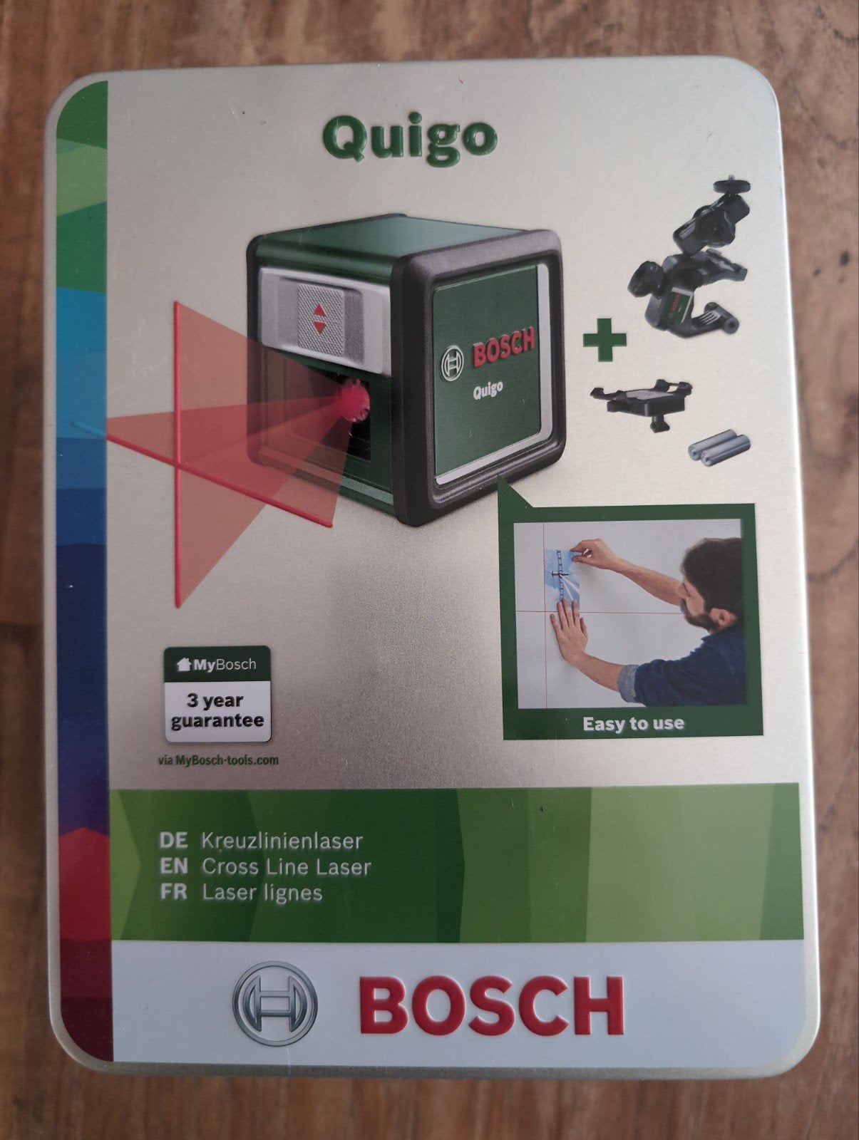 Bosch Quigo Kruislijnlaser - in origineel Blik, Doe-het-zelf en Verbouw, Gereedschap | Handgereedschap, Ophalen of Verzenden, Nieuw