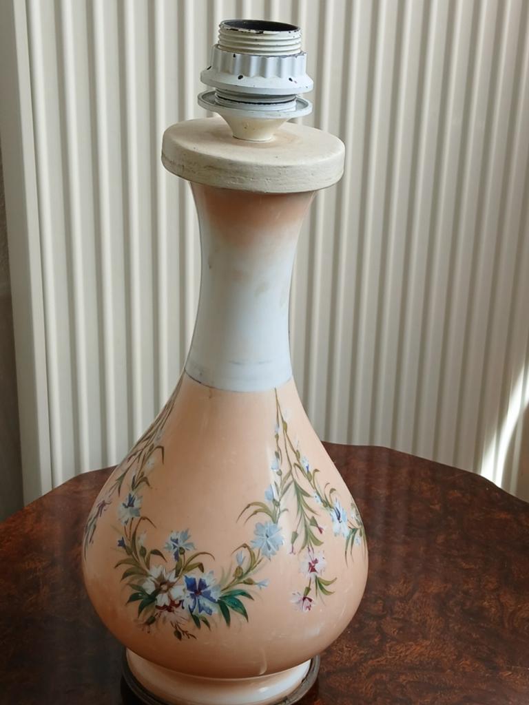 Stijlvolle Vintage Opeline glazen Lamp, Ophalen