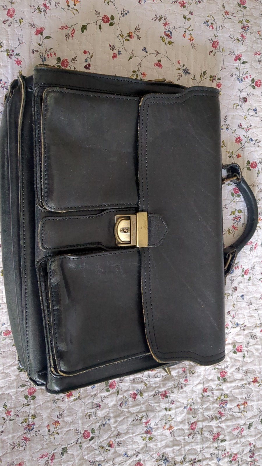 Zwarte leren aktetas / laptoptas, Ophalen of Verzenden, Gebruikt, Zwart, Overige typen