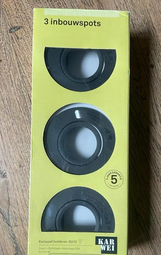 Inbouwspots karwei, 2x 3stuks nieuw in doos, Huis en Inrichting, Lampen | Spots, Ophalen, Nieuw