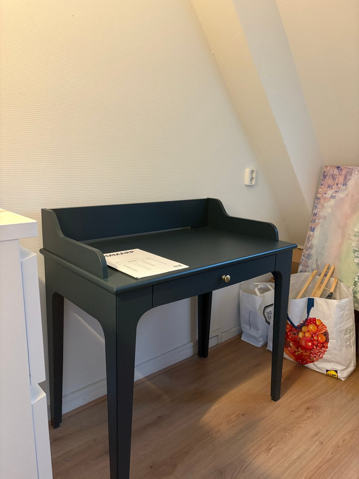 IKEA LOMMARP bureau met lade - Donkergroen, Ophalen, Overige typen, Gebruikt, Met lades