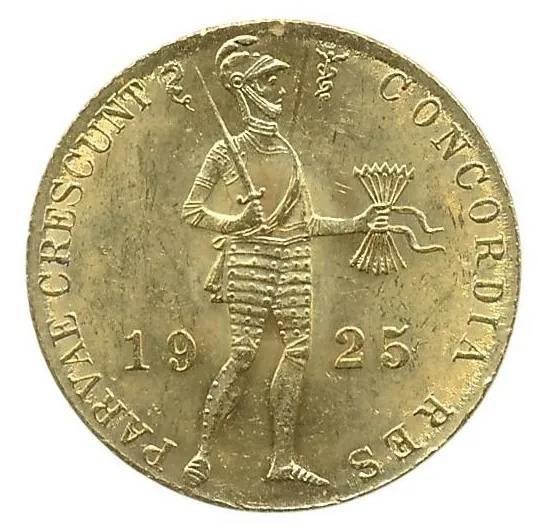 Nederland Gouden Dukaat 1925 Wilhelmina, Ophalen of Verzenden, Goud