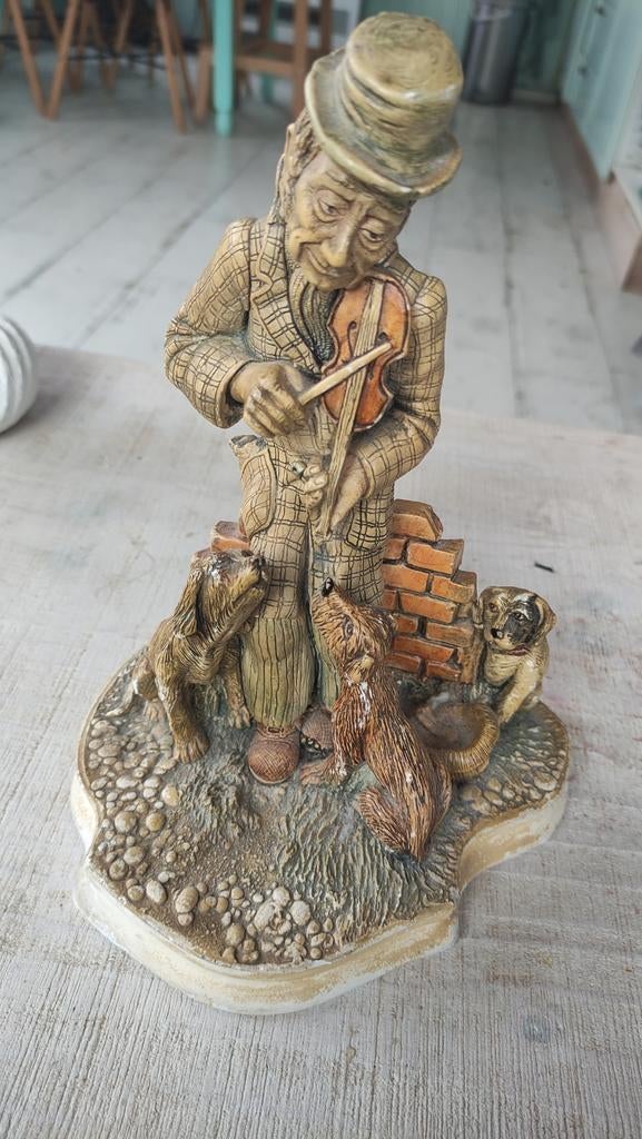 Vintage Nature Craft Canine Chorus Fiddler beeldje jaren 70, Verzamelen, Beelden en Beeldjes, Ophalen of Verzenden, Gebruikt, Mens