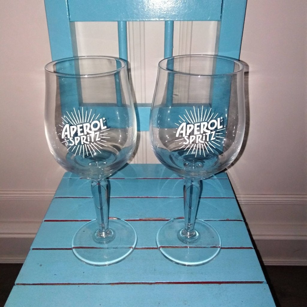 Aperol Spritz glazen 2 stuks Iets verschillend in grootte, Ophalen, Glas of Glazen, Overige stijlen, Glas