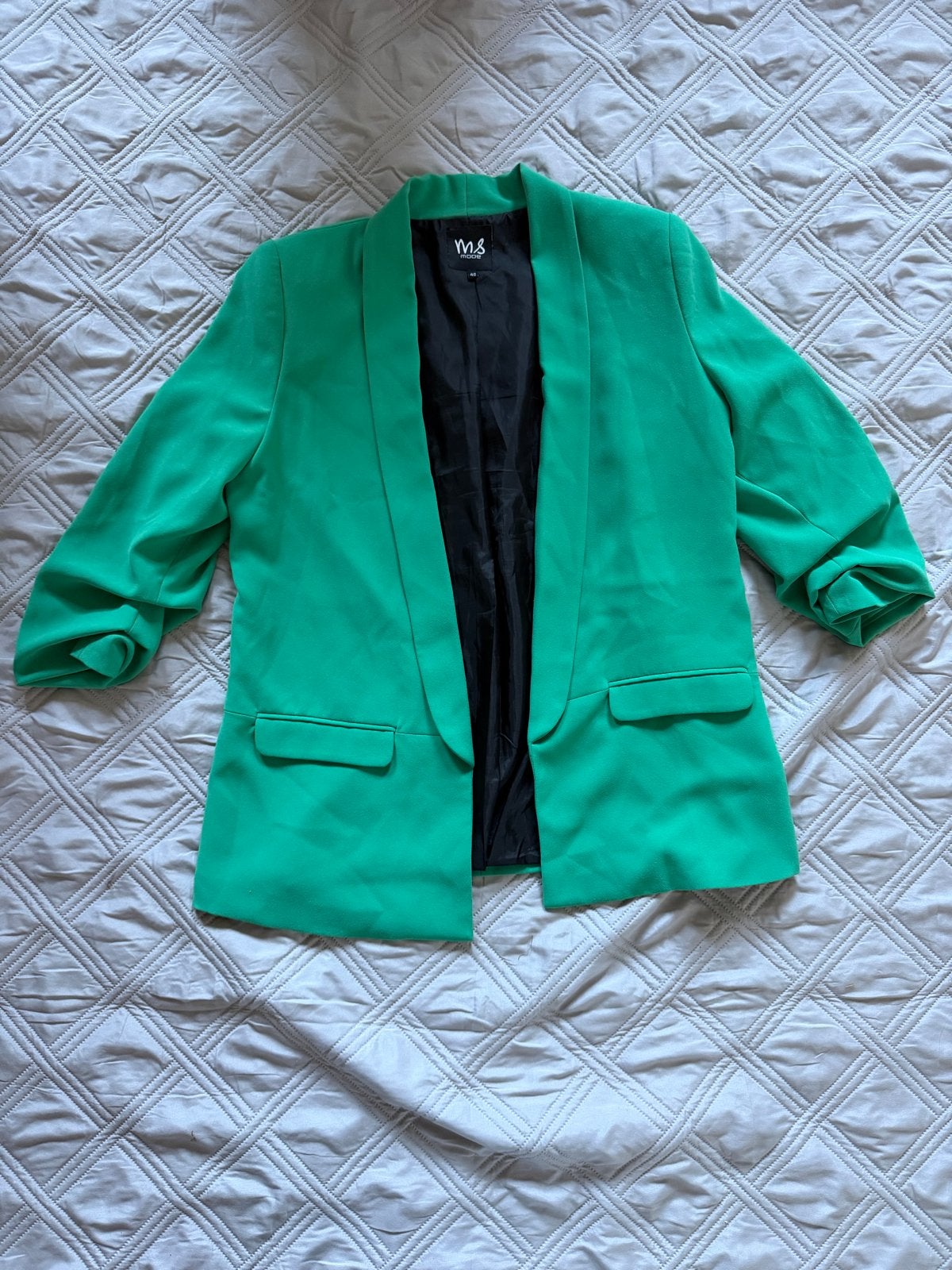 Groene blazer van MS Mode, maat 42, Ophalen of Verzenden, Zo goed als nieuw, Groen, Jasje
